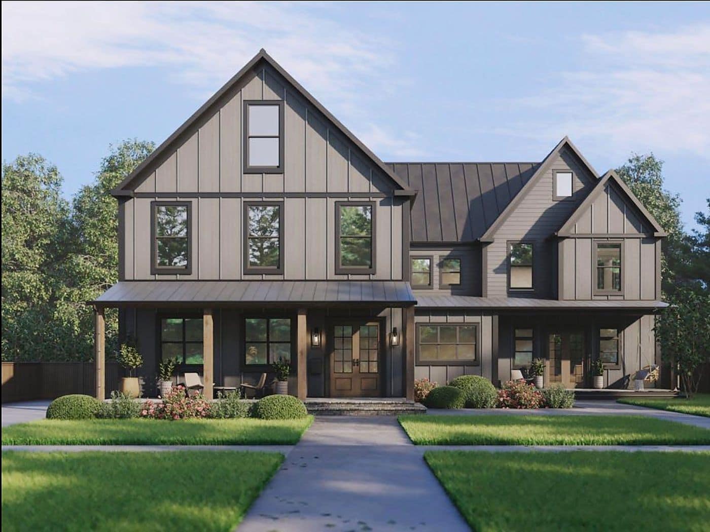 Modern farmhouse exterior project by Cornerstone Renovations